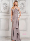 Formal Dresses Long Fitted Formal Prom Beaded Dress Taupe