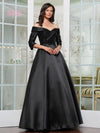 Formal Dresses Fitted Floral Formal Dress Black