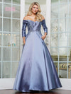 Formal Dresses Fitted Floral Formal Dress Slate Blue
