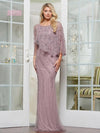Mother of the Bride Dresses Beaded Long Formal Mother of the Bride Dress Dusty Rose