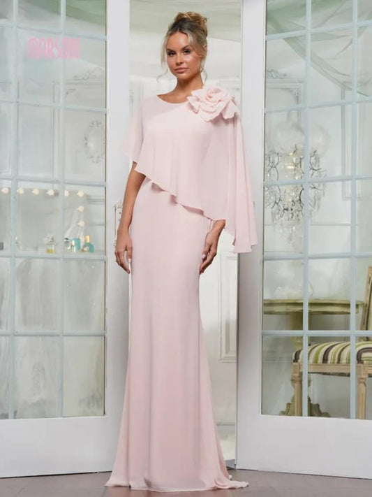 Mother of the Bride Dresses Long Formal Mother of the Bride Cape Dresses Blush