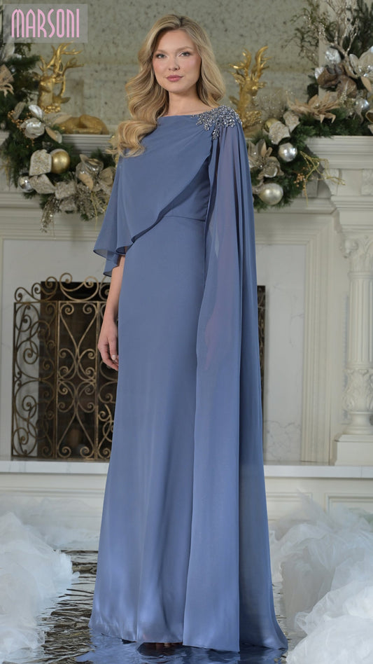 Mother of the Bride Dresses Long Formal Beaded Mother of the Bride  Dress Slate Blue