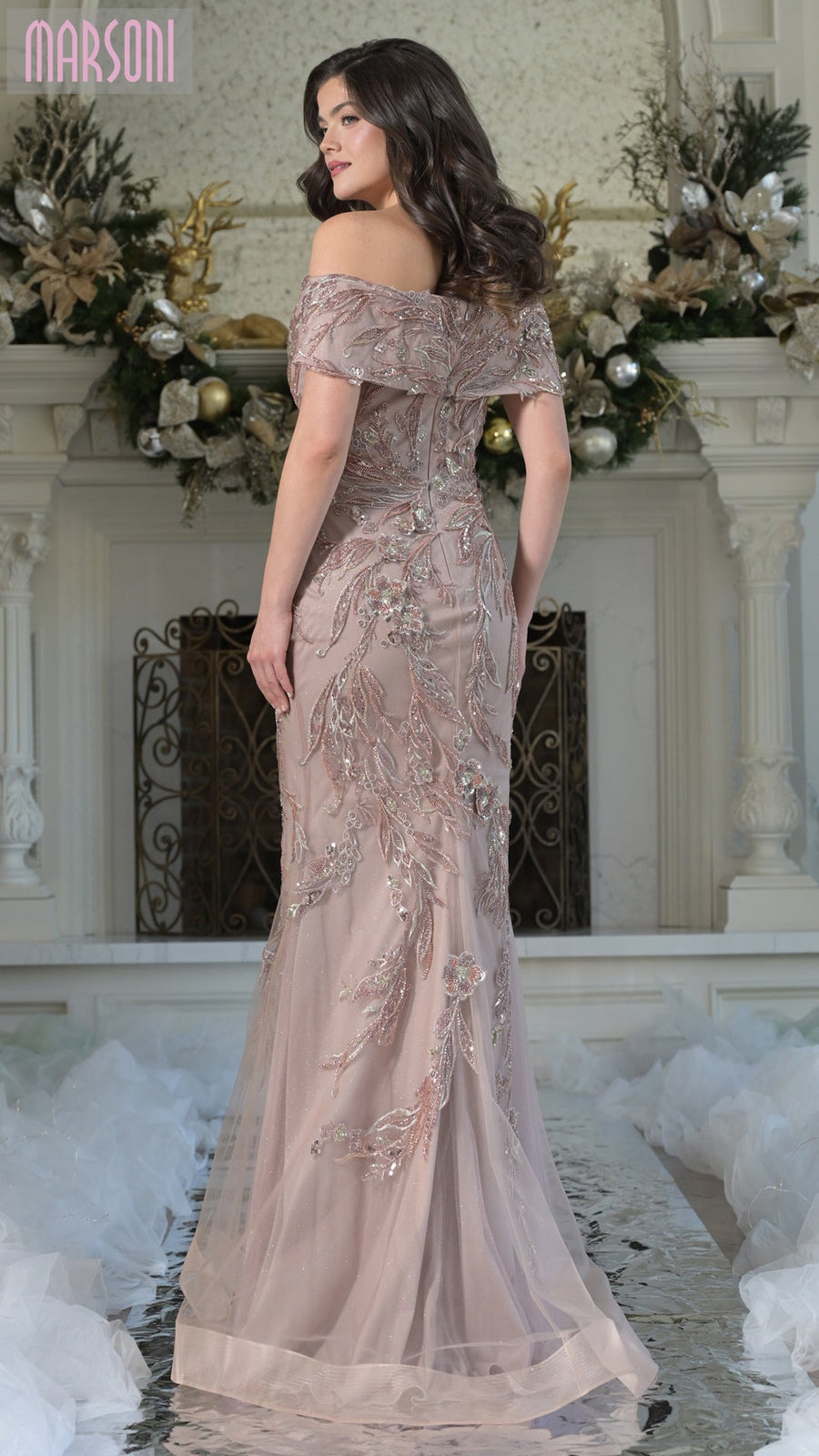 Formal Dresses Beaded Long Formal Mermaid Evening Dress Taupe