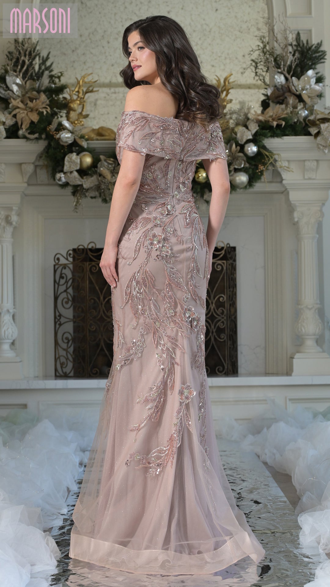 Formal Dresses Beaded Long Formal Mermaid Evening Dress Taupe