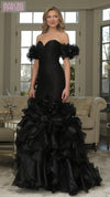 Prom Dresses Long Ruffle Formal Evening Prom Dress Black
