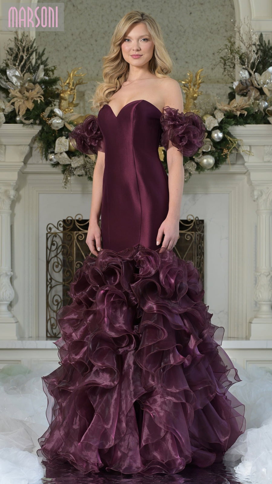 Prom Dresses Long Ruffle Formal Evening Prom Dress Wine