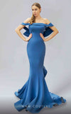 Formal Dresses Long Evening Gown Mermaid Ruffle Formal Dress Blue