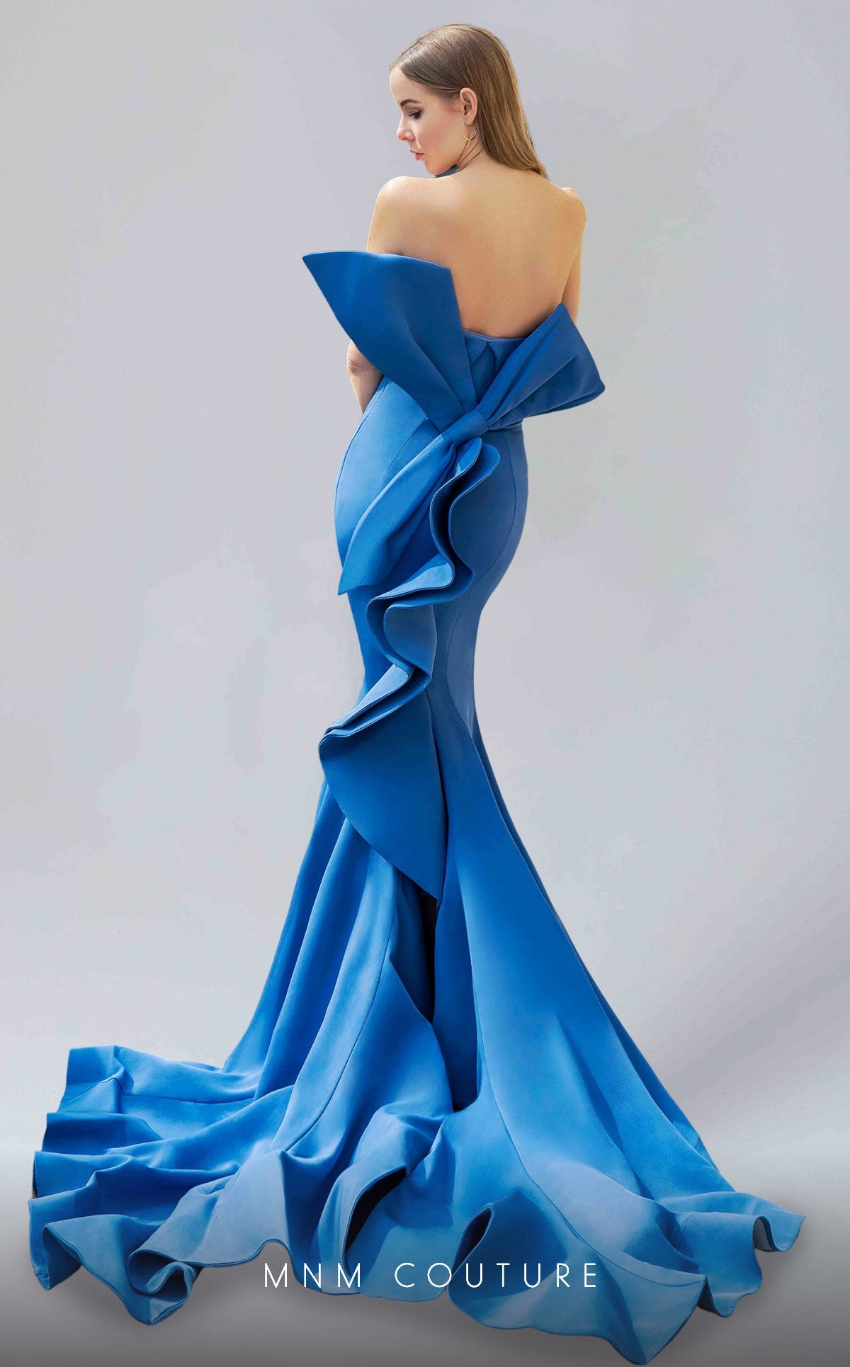 Formal Dresses Long Evening Gown Mermaid Ruffle Formal Dress Blue