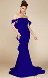 Formal Dresses Long Evening Gown Mermaid Ruffle Formal Dress Indigo