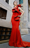Formal Dresses Pleated Long Mermaid Ruffled Evening Formal Dress Red