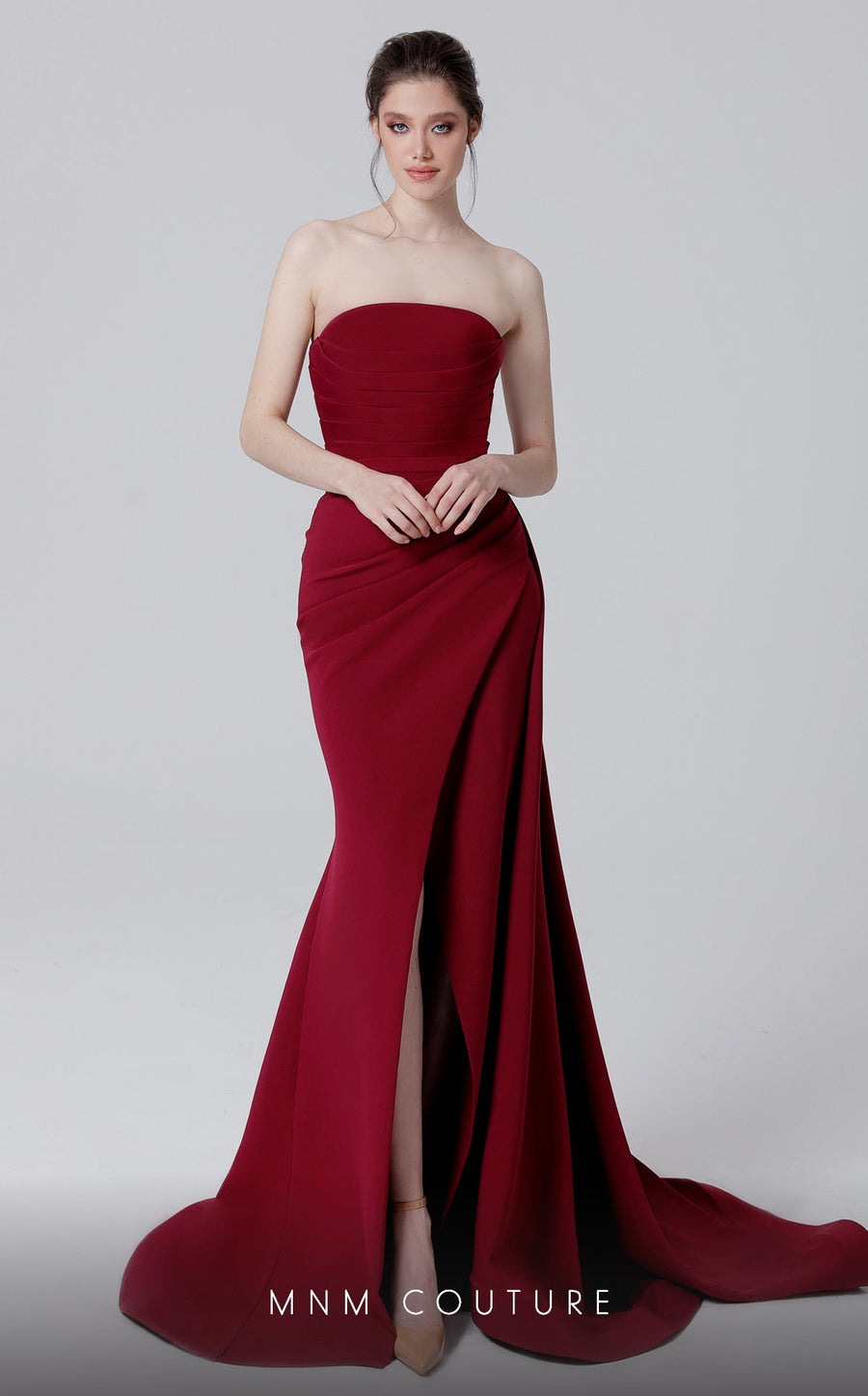 Formal Dresses Long Fitted Formal Evening Slit Mermaid Dress  Cherry