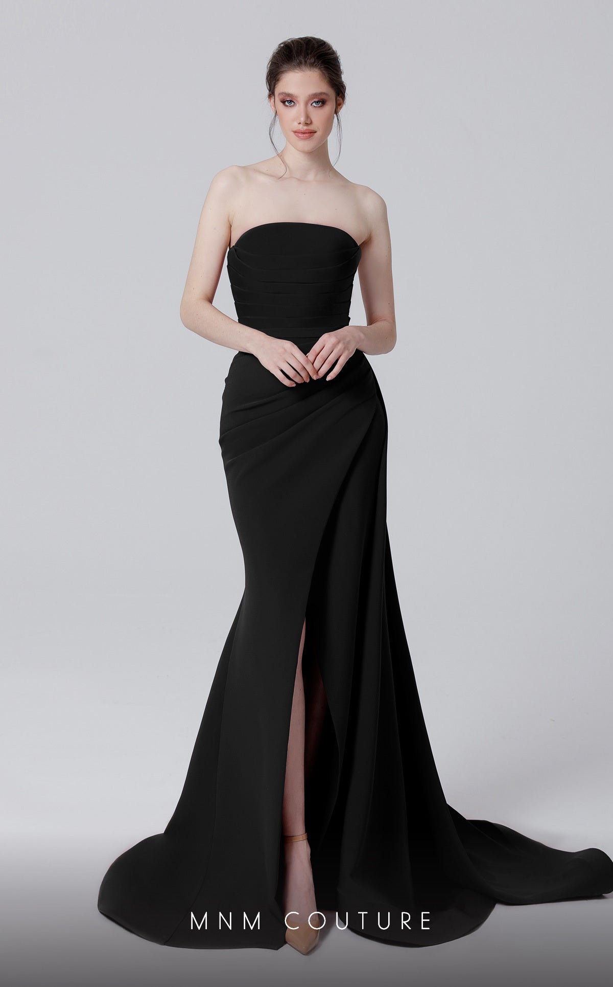 Formal Dresses Long Fitted Formal Evening Slit Mermaid Dress  Black