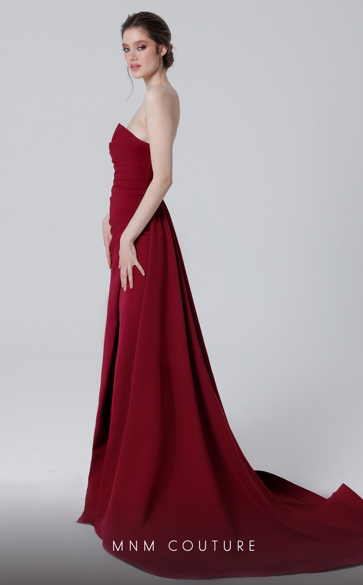 Formal Dresses Long Fitted Formal Evening Slit Mermaid Dress  Cherry