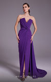 Formal Dresses Pleated Slit Long Formal Dress Purple