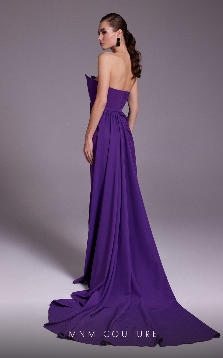 Formal Dresses Pleated Slit Long Formal Dress Purple