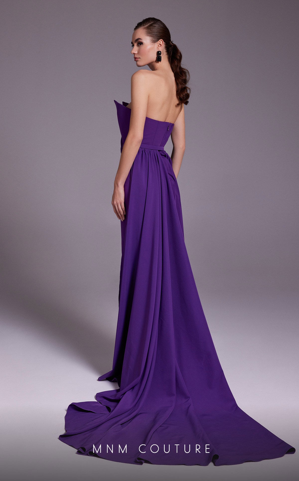 Formal Dresses Pleated Slit Long Formal Dress Purple
