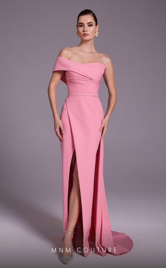 Formal Dresses Formal  Long Pleated Slit Evening Prom Dress Pink