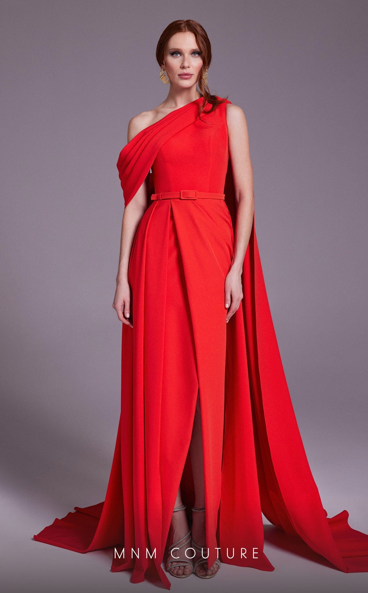 Formal Dresses Fitted Overskirt Long Slit Formal Dress Red