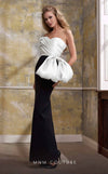 Formal Dresses Fitted Long Formal Metallic Two Tone Evening Prom Dress White/Black