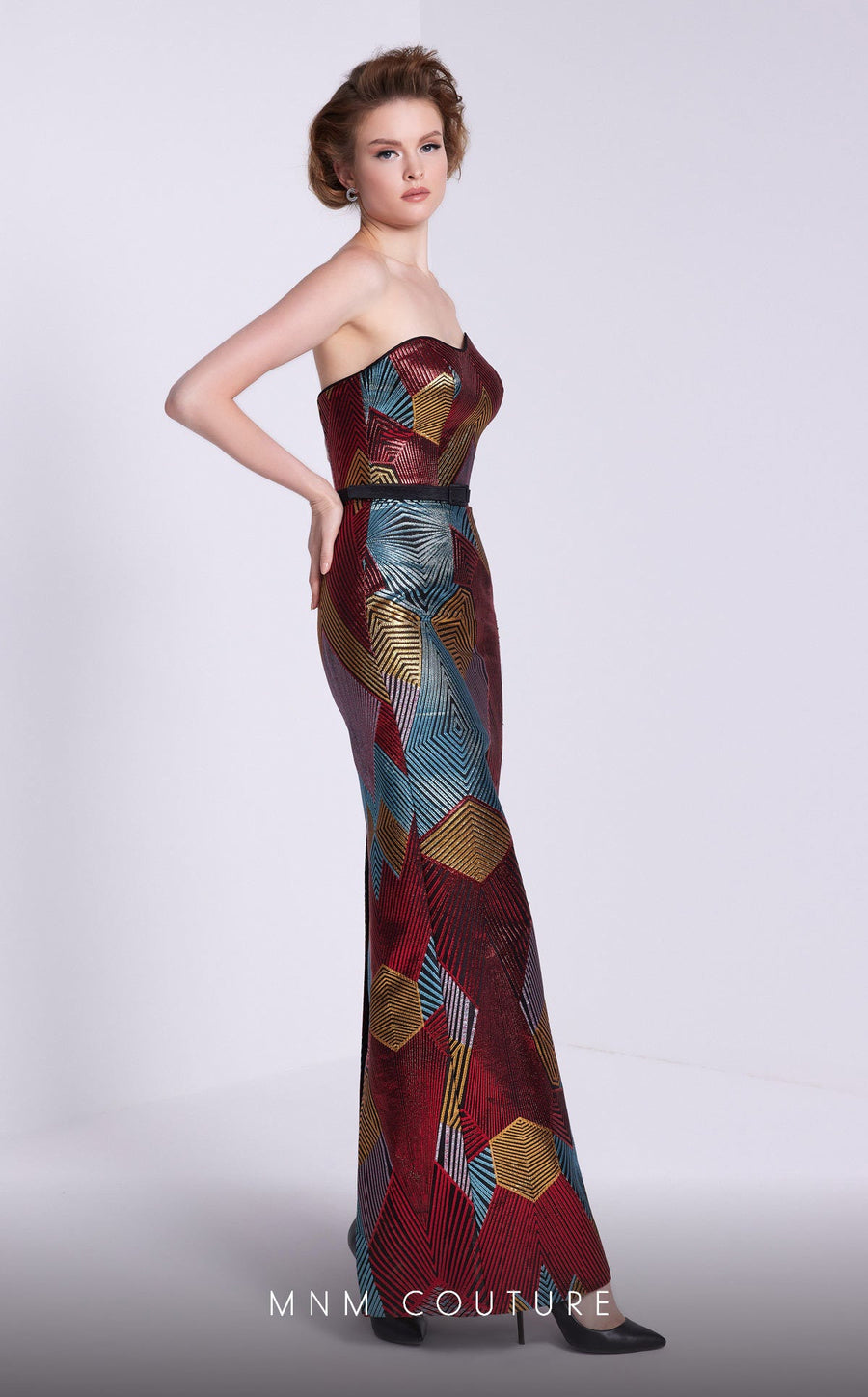 Formal Dresses Fitted Long Formal Detachable Puff Sleeves Prom Dress Black