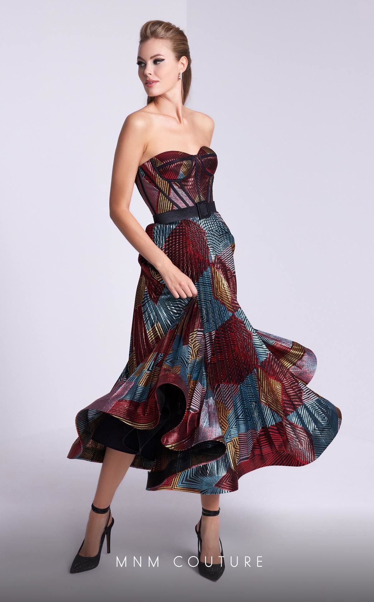 Cocktail Dresses Pleated A Line Formal Tea Length Prom Dress Black