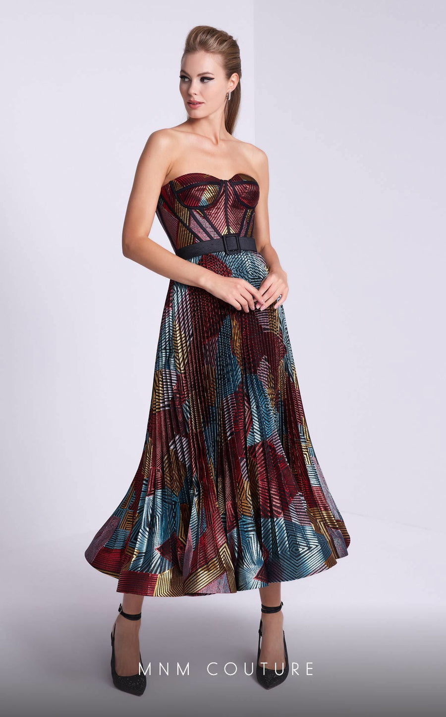 Cocktail Dresses Pleated A Line Formal Tea Length Prom Dress Black