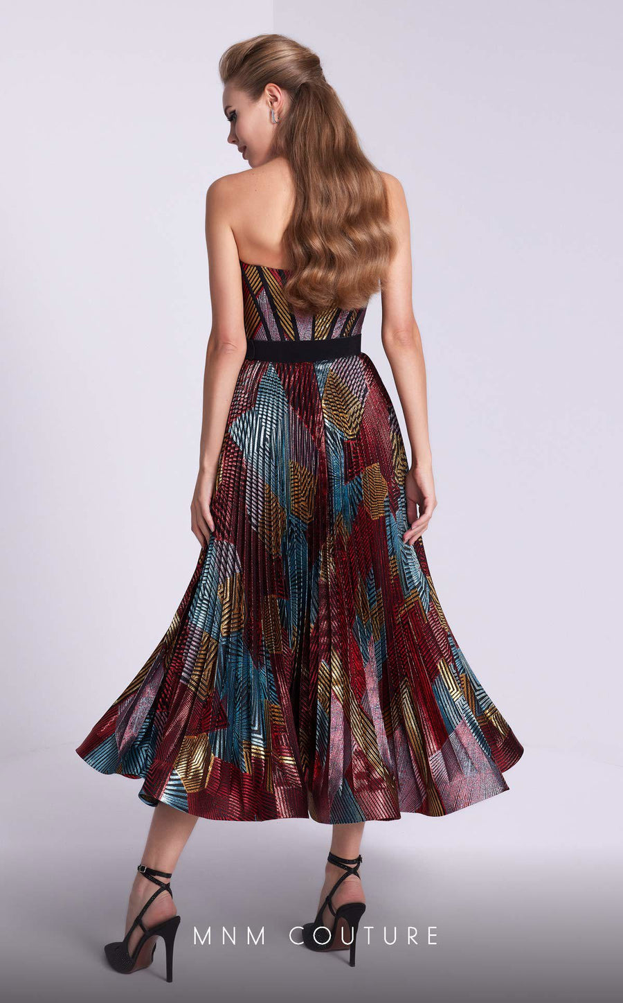 Cocktail Dresses Pleated A Line Formal Tea Length Prom Dress Black