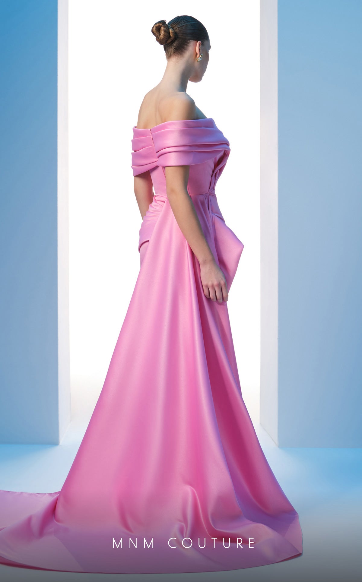 Formal Dresses Pleated Long Formal Peplum Evening Prom Dress Pink