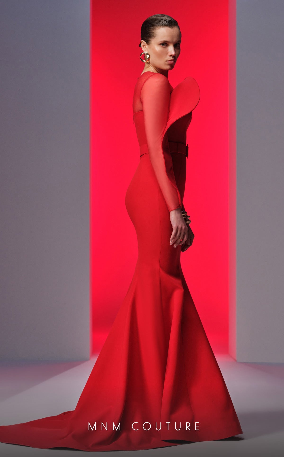 Formal Dresses Long Sleeve Formal Mermaid Evening Dress Red