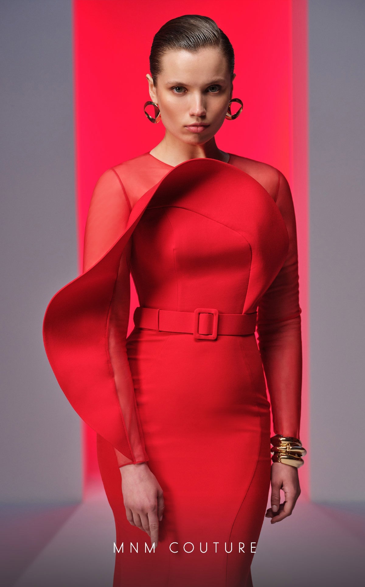 Formal Dresses Long Sleeve Formal Mermaid Evening Dress Red