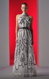 Formal Dresses A Line Long Formal Printed Prom Dress Black/White