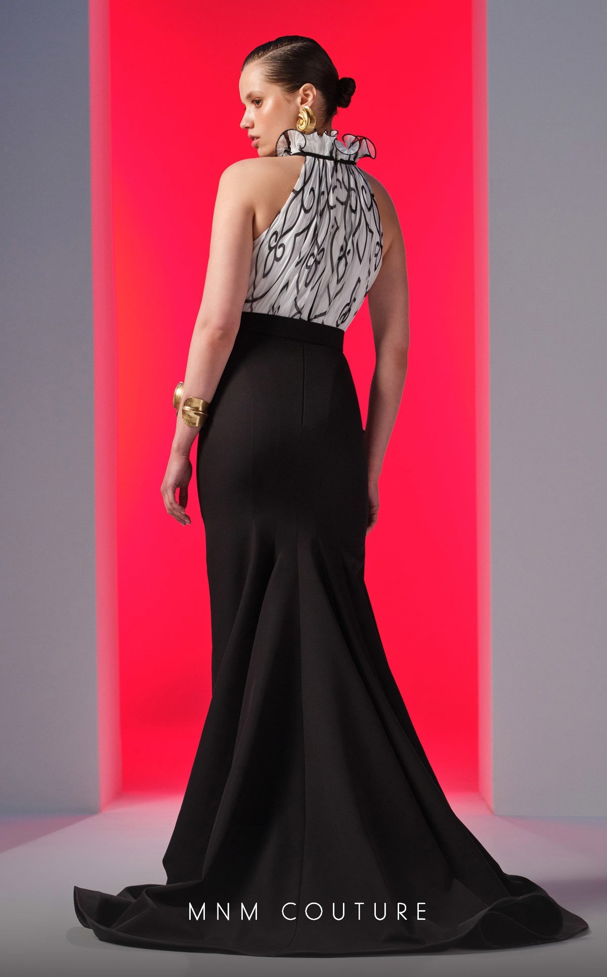 Formal Dresses Formal Long Mermaid Fit Evening Dress Black/White