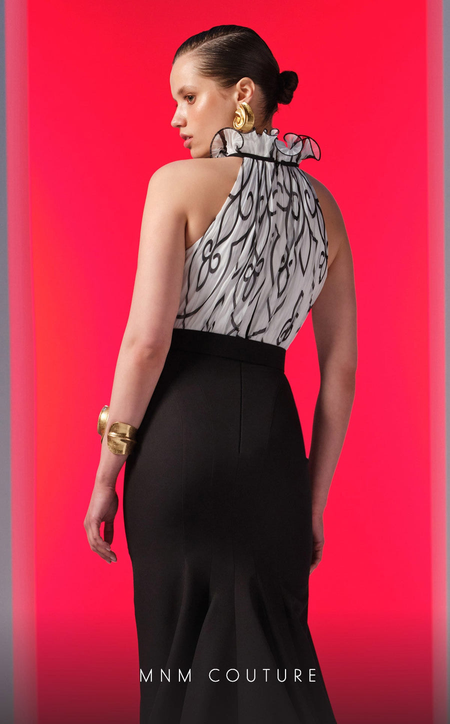 Formal Dresses Formal Long Mermaid Fit Evening Dress Black/White