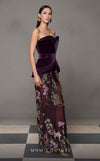 Formal Dresses Fitted Long Formal Sequin Velvet Evening Dress Magenta