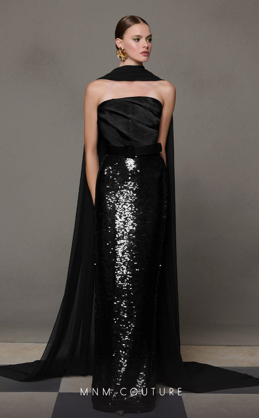 Formal Dresses Prom Pleated Sequin Long Formal Dress Black