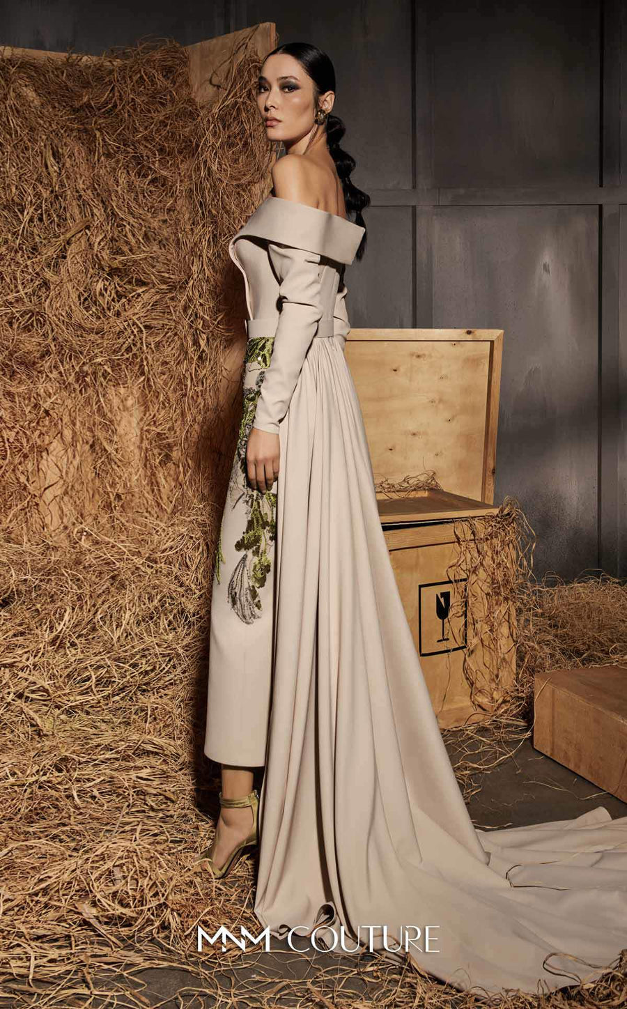 Formal Dresses Formal Long Fitted Evening Dress Beige