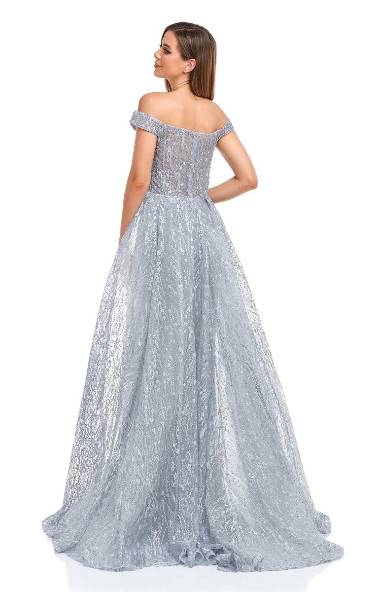 Prom Dresses Long Off Shoulder Formal Prom Dress Grey