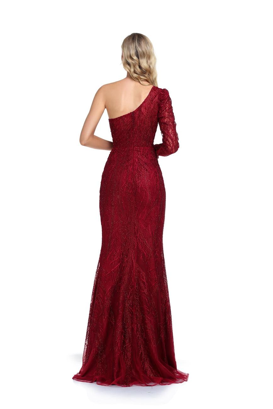 Prom Dresses Long One Shoulder Formal Prom Dress Wine