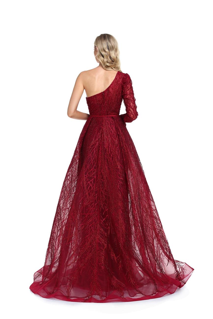 Prom Dresses Long One Shoulder Formal Prom Dress Wine