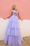 Prom Dresses Long Layered Prom Ballgown Lilac