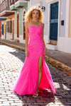 Prom Dresses Fitted Long Prom Dress Hot Pink