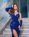 Prom Dresses Slit Long Prom Formal Dress Cobalt