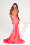 Portia and Scarlett Prom Long Fitted Dress PS22518 - The Dress Outlet Peach Gold