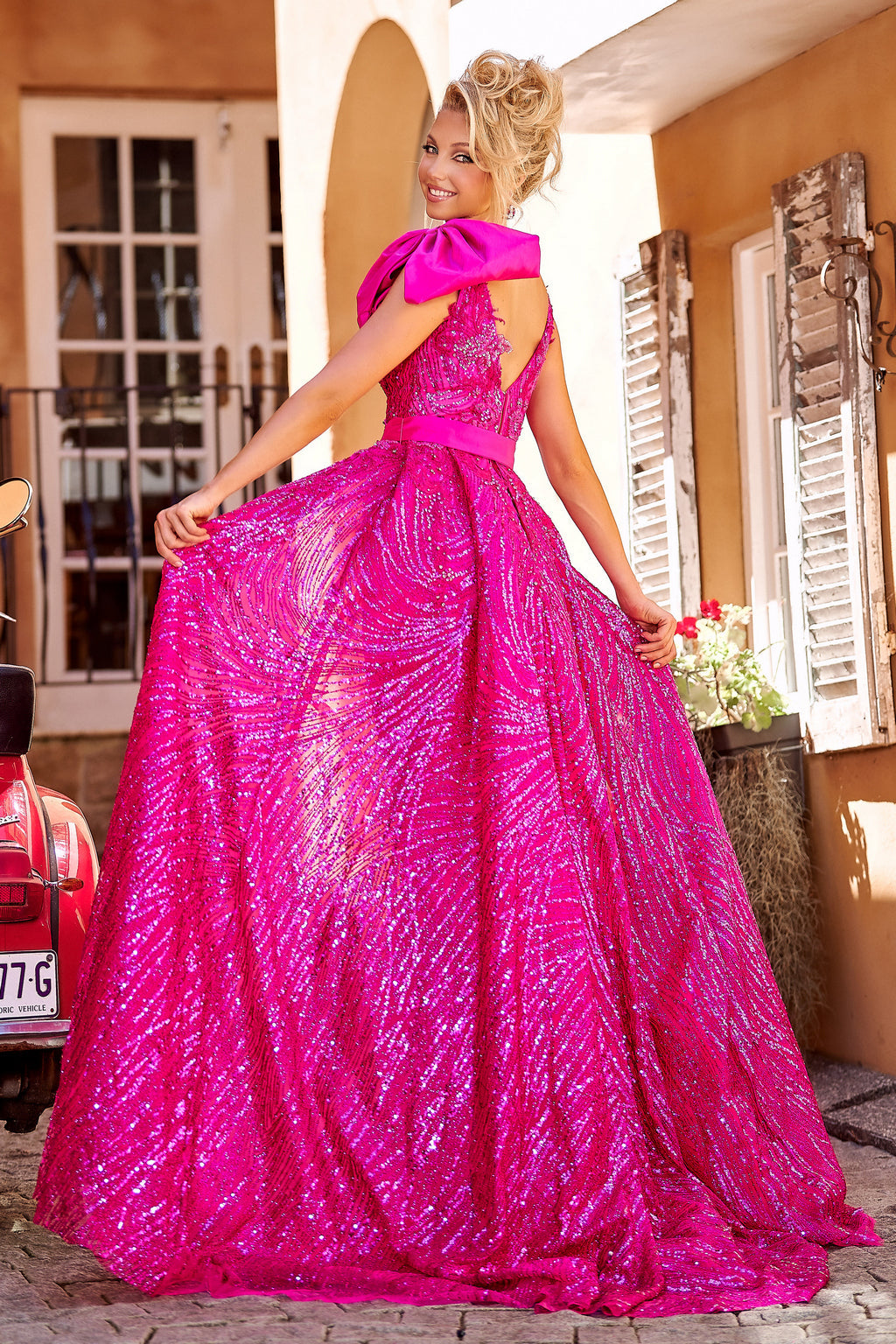 Prom Dresses High Low Sleeveless Formal Overskirt Prom Dress Pink