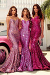 Prom Dresses Long Strapless Mermaid Prom Gown Hot Pink