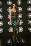 Prom Dresses Long Strapless Mermaid Prom Gown Black Gold
