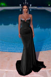 Prom Dresses Long Spaghetti Strap Beaded Prom Gown Black
