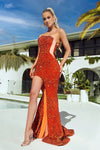 Prom Dresses Long Mermaid One Shoulder Prom Gown  Burnt Orange