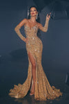Prom Dresses Long Strapless Prom Dress Gold