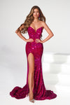 Prom Dresses Long Strapless Prom Dress Magenta